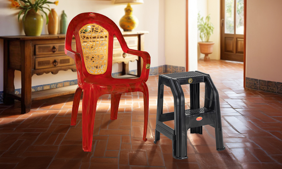 plasti cchair and platic stool