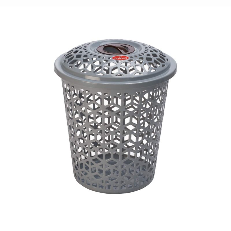 grey-colour-hexagon-laundry-basket