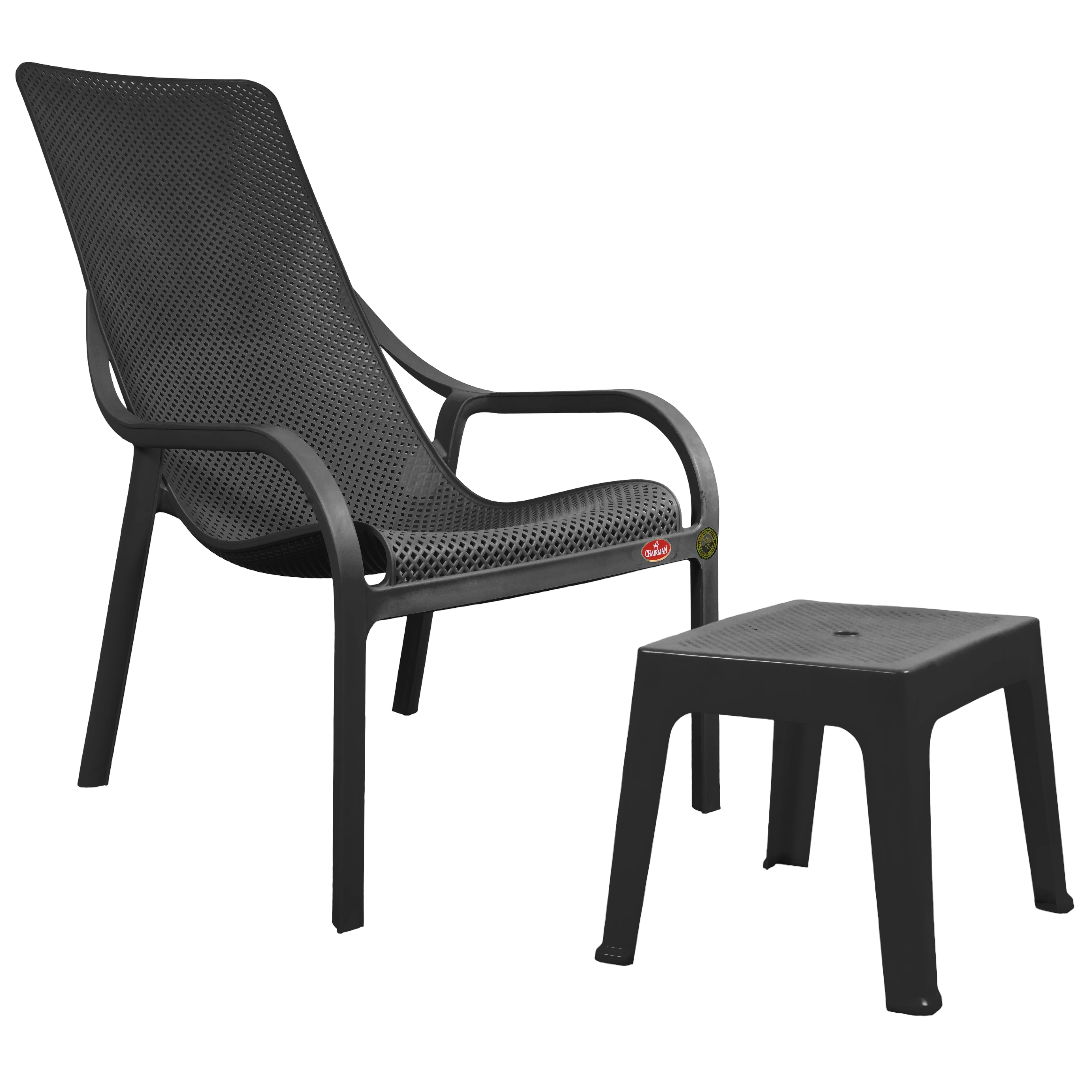 Black chair with stool set