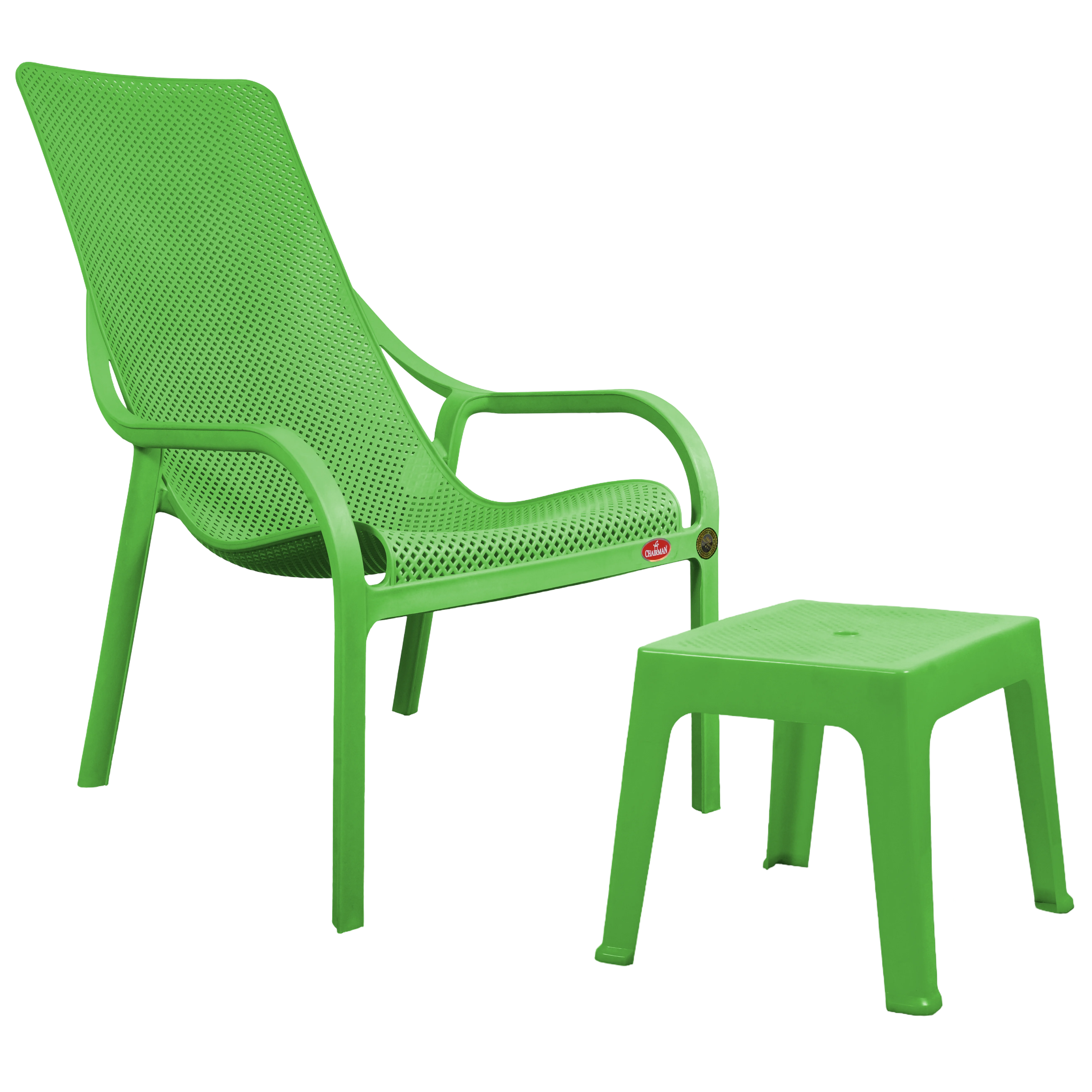 Green chair with stool set